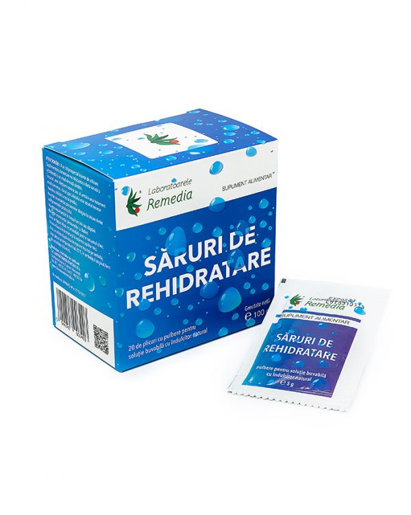 Saruri de Rehidratare Remedia - 20 Plicuri, Corectează Deshidratarea