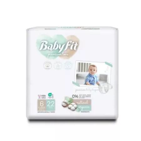 Scutece bio xl, nr. 6, +16 kg, 22 bucati - babyfit