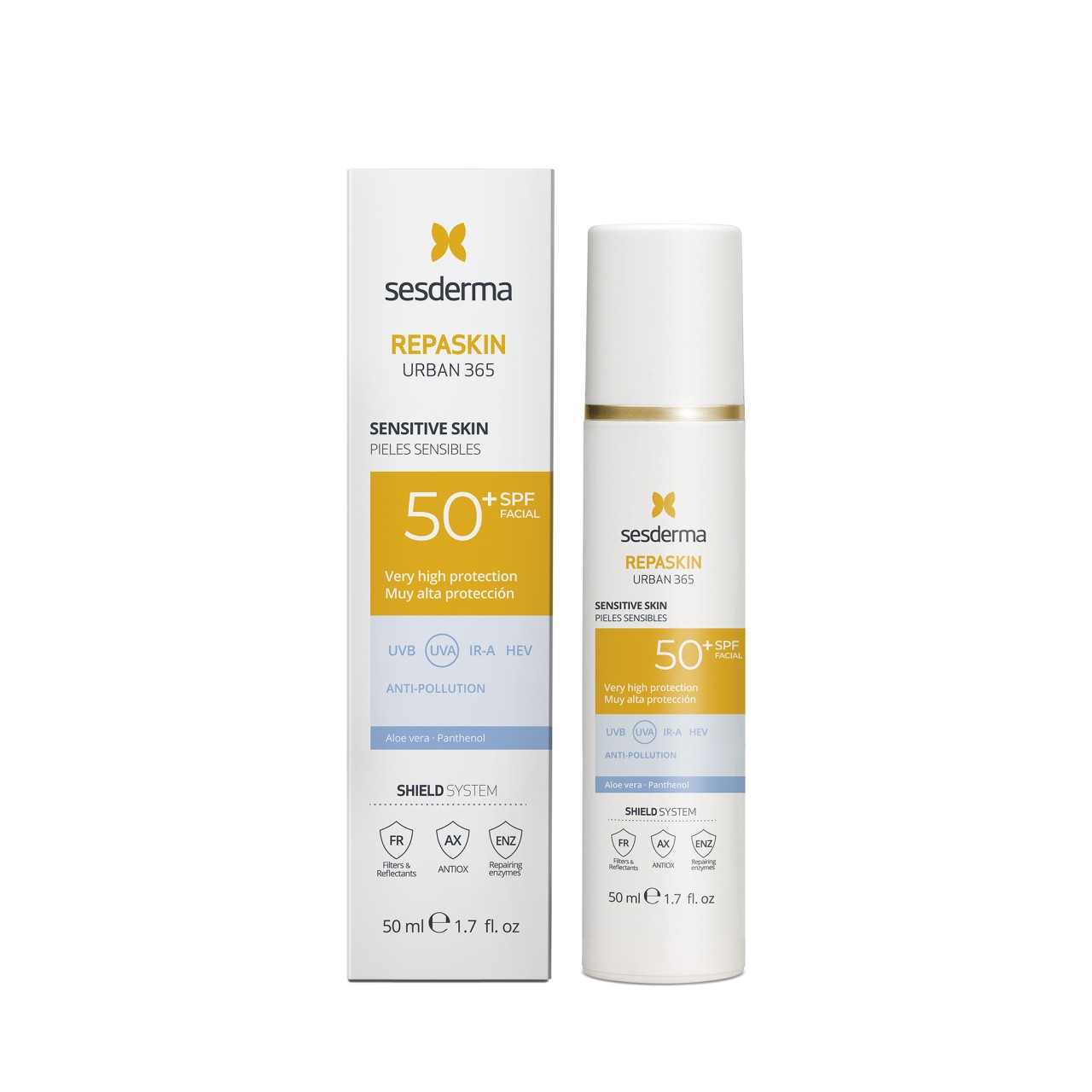 Sesderma Repaskin Urban 365 SPF 50+ pentru piele sensibila, 50 ml