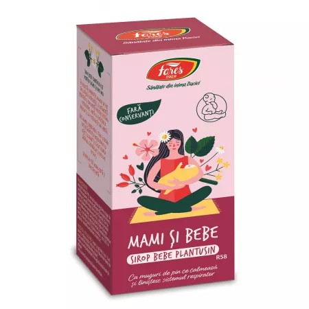 Sirop pentru copii plantusin mami si bebe r58, 100 ml, fares