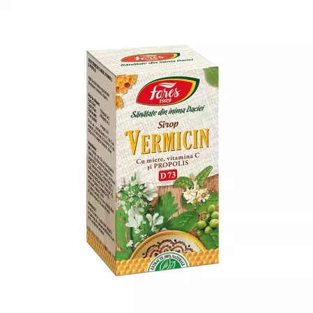Sirop vermicin cu miere si propolis, d73, 100 ml, fares