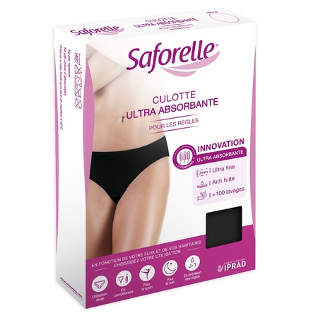 Slip ultra-absorbant pentru protecție menstruală și incontinenta urinară Saforelle, mărimea 44, 1 bucată, Laboratoarele Iprad