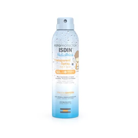 Spray transparent wet skin pentru copii spf 50, 250 ml, isdin pediatrics