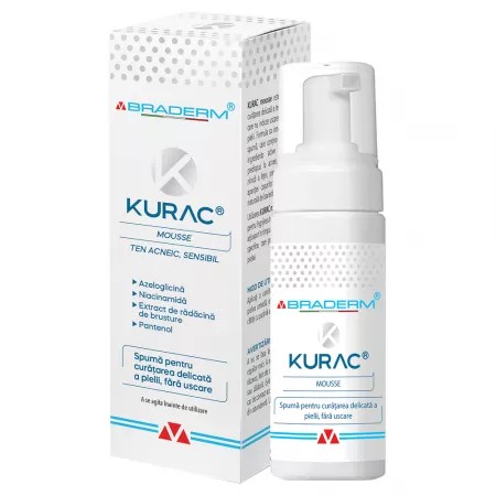 Spuma pentru curatarea pielii kurac, 100 ml, braderm