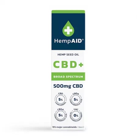 Ulei de canepa cu 500 mg cbd, 500 mg cbda, 500 mg cbga, 10 ml, hempaid