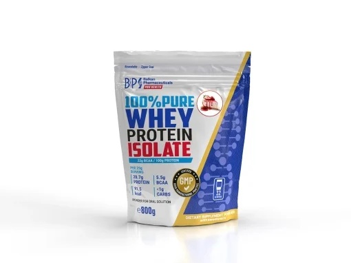 Whey Protein Izolat cu Aroma de Cheesecake Capsuni, 800g, Balkan Pharmaceuticals