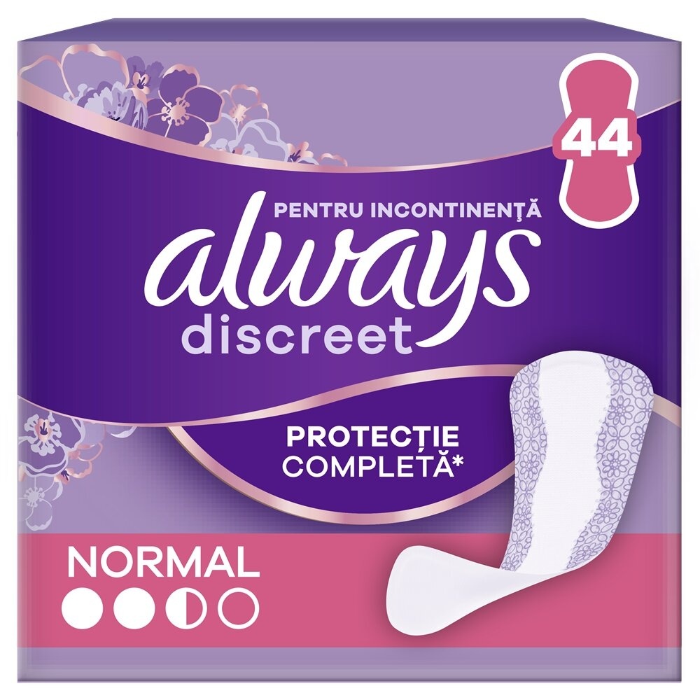 Always Discreet Normal Absorbante pentru Pierderi Urinare, 44 bucăți