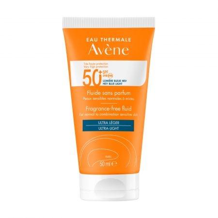 Avene Fluid SPF50+ Triasorb - Protecție Solară Invizibilă pentru Piele Sensibilă