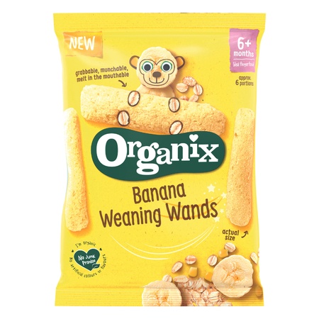Baghete Bio din porumb și ovăz cu banană, + 6 luni, 25 g, Organix