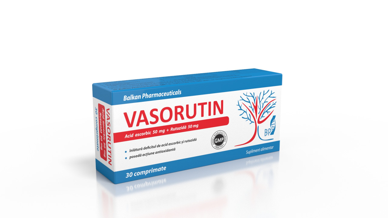 VASORUTIN - Supliment cu Vitamina C și Rutozidă pentru Imunitate Puternică