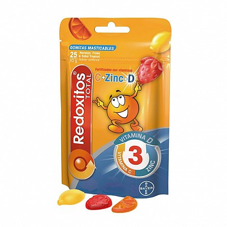 Bayer Redoxitos Triple Action jeleuri cu vitamina C, vitamina D si zinc pentru copii, 25 buc