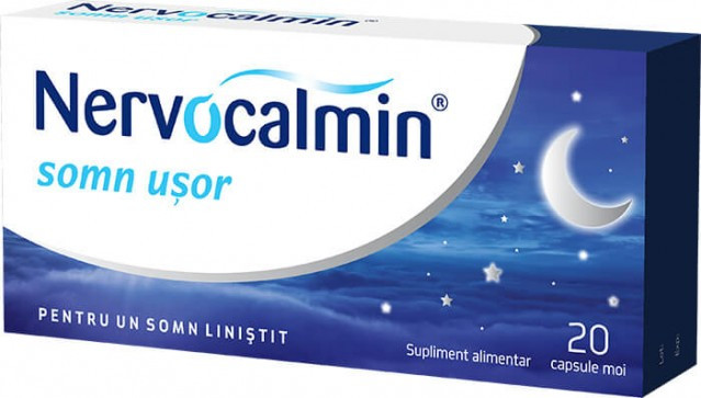 Biofarm Nervocalmin Somn Usor cu melatonina si valeriana, 20 capsule