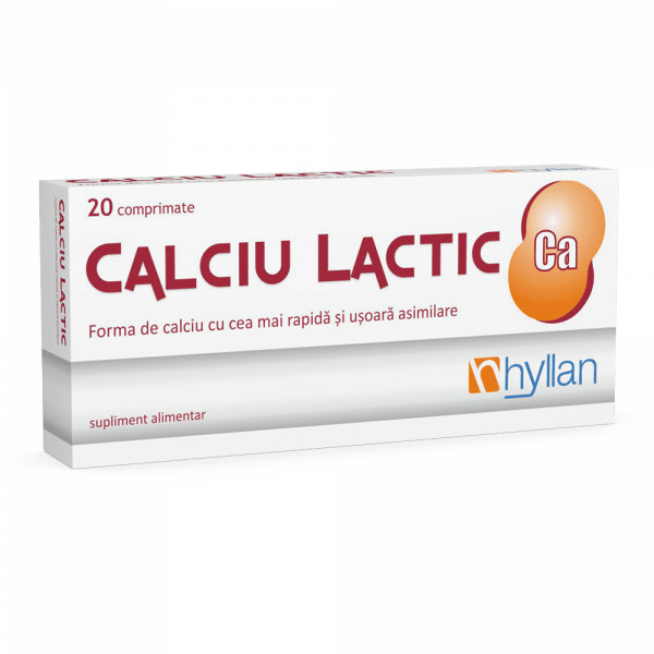 Calciu lactic, 20 tablete, hyllan