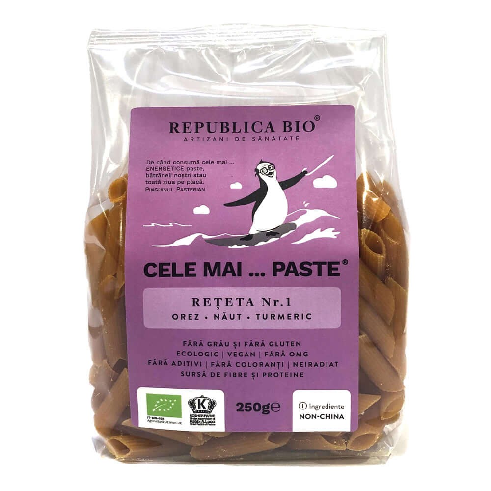 Cele mai paste reteta 1 orez naut turmeric, eco, fara gluten, 250g, republica bio