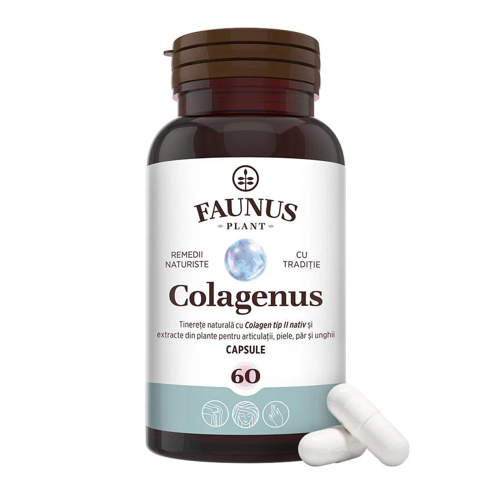 Colagenus capsule cu colagen tip II nativ, pentru articulatii, 60 capsule, Faunus Plant