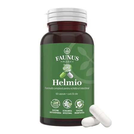Faunus Helmio cu seminte de dovleac, berberina, usturoi si grapefruit, 60 capsule