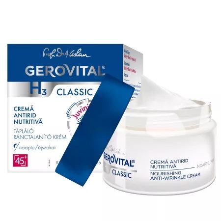 Gerovital H3 Classic crema nutritiva antirid de noapte, 50 ml