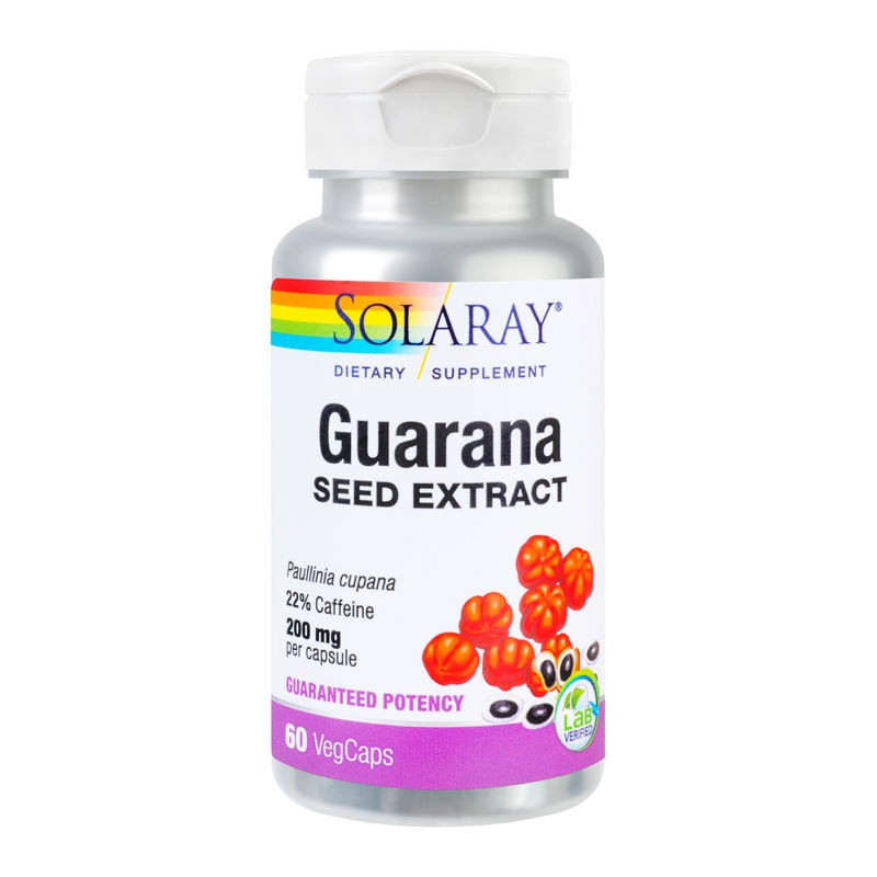 Guarana 200 mg solaray, 60 capsule, secom
