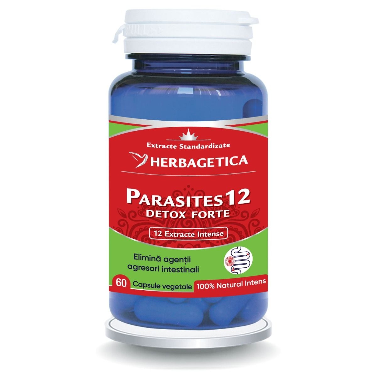 Herbagetica Parasites 12 Detox Forte, pachet 2 x 60 capsule