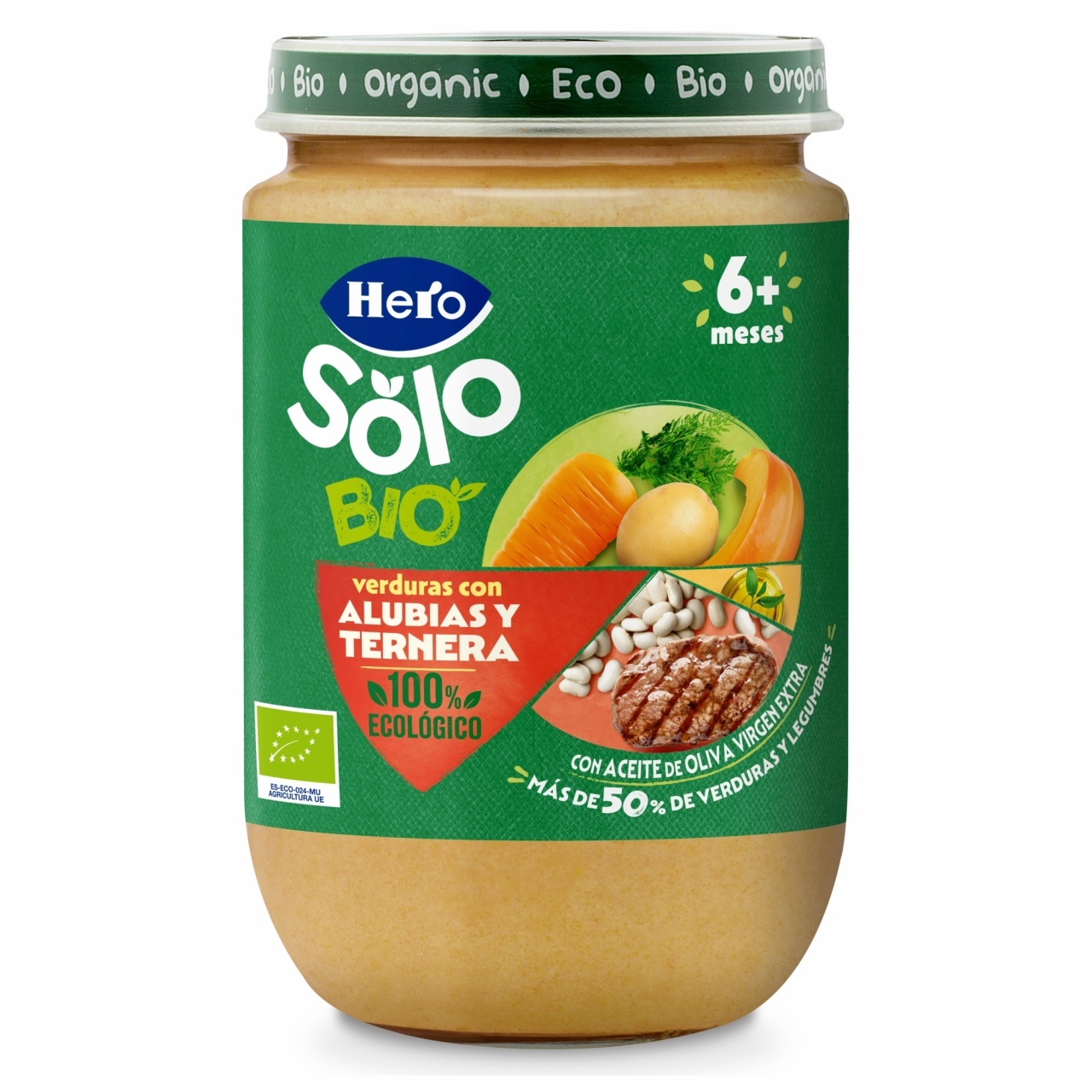 Hero Baby Solo Meniu Bio de Legume, Fasole și Carne de Vițel, de la 6 luni, 190 g