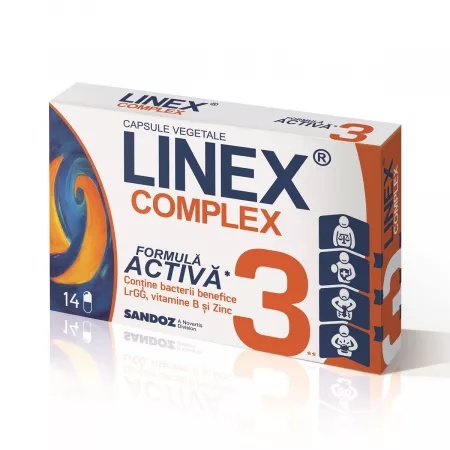 Linex Complex Sandoz - 14 Capsule Vegetale pentru Sănătatea Intestinală