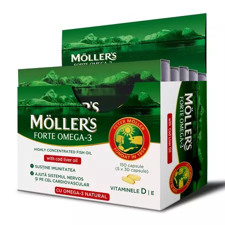 Omega 3 forte, 150 capsule, mollers