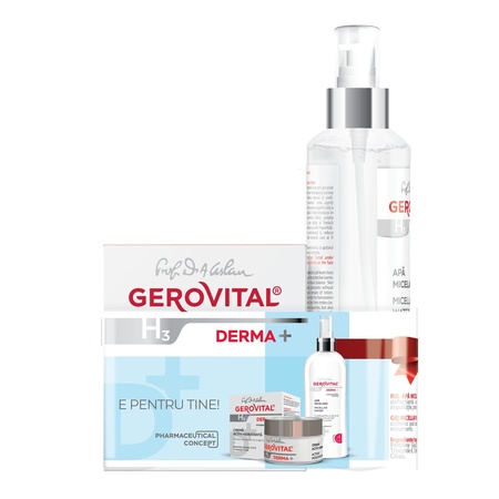 Pachet Cremă Activ Hidratantă 50 ml + apă micelară 150 ml H3 Dermă+, Gerovital