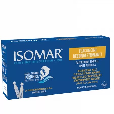 Picaturi pentru nas cu apa de mare hipertonica, 6 luni +, 20 x 5 ml, isomar