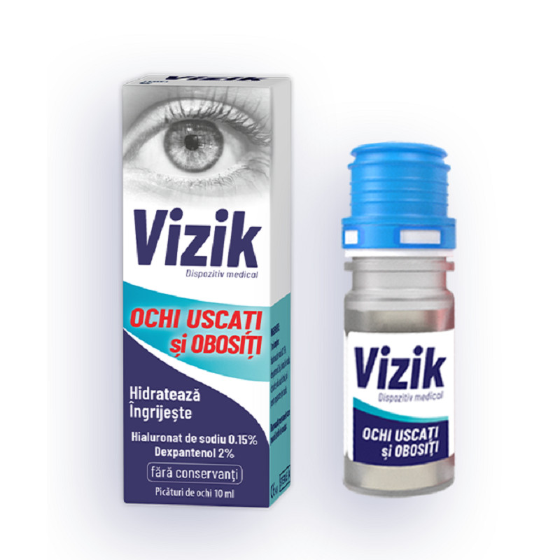 Picaturi pentru ochi uscati si obositi vizik, 10 ml zdrovit