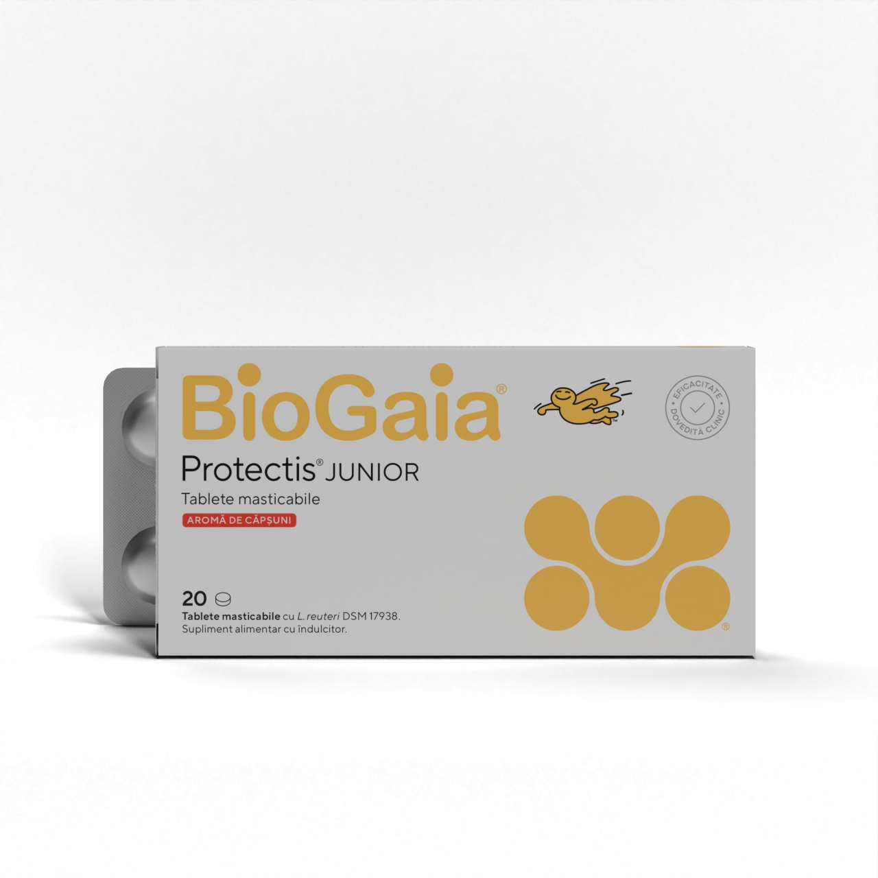 Protectis Junior cu aroma de capsuni, 20 comprimate, BioGaia