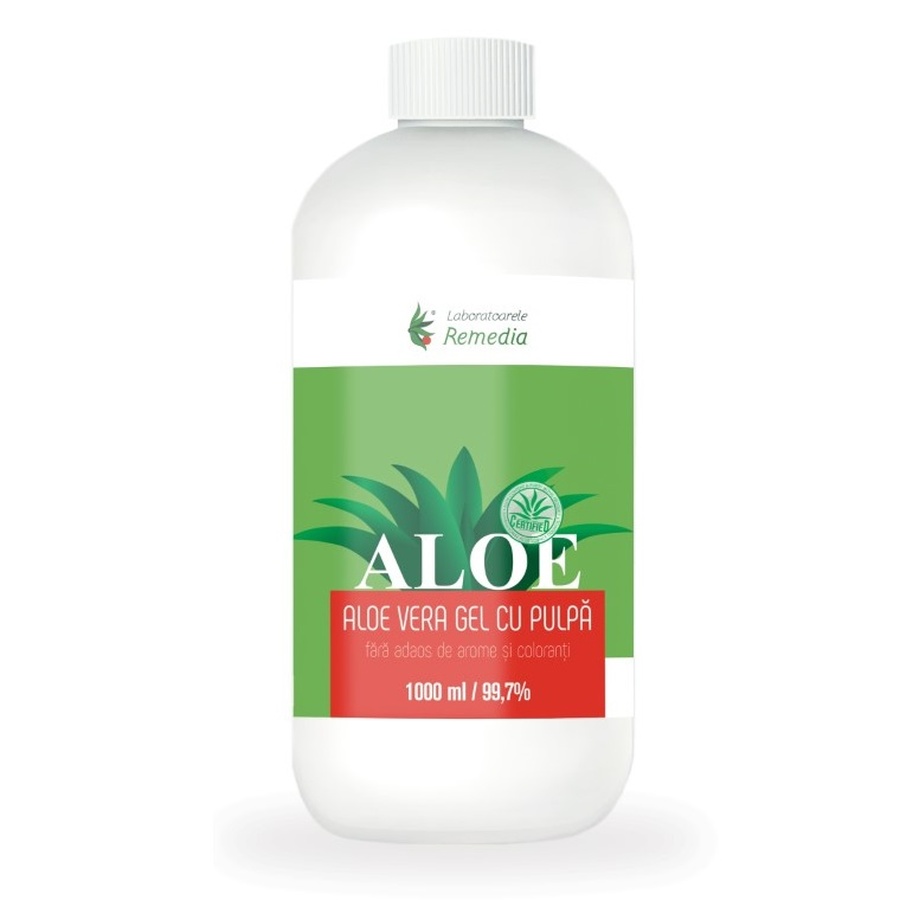 Remedia gel natural de Aloe Vera cu miere si vitamina C, 1000 ml