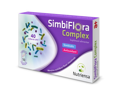 SimbiFlora Complex 10 capsule - Probiotice și Antioxidanți pentru Sănătatea Intestinală
