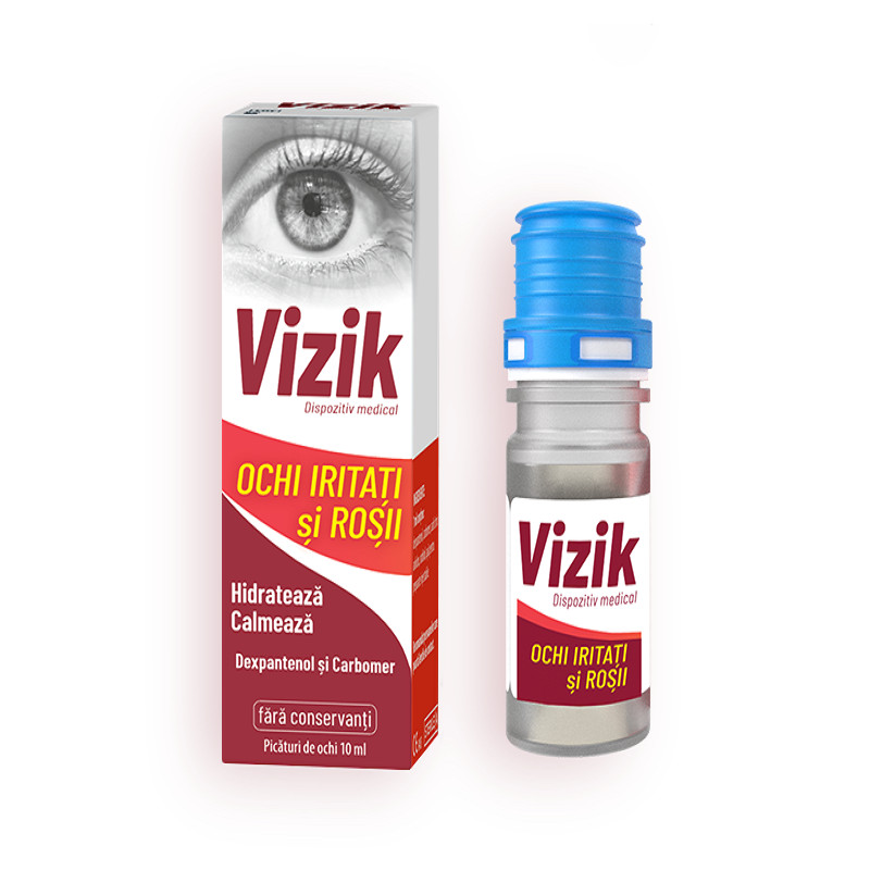 Vizik picaturi pentru ochi iritati si rosii 10 ml, zdrovit