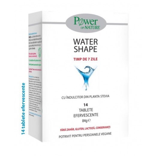 Water shape cu extract de cactus, 14 comprimate efervescente, power of nature