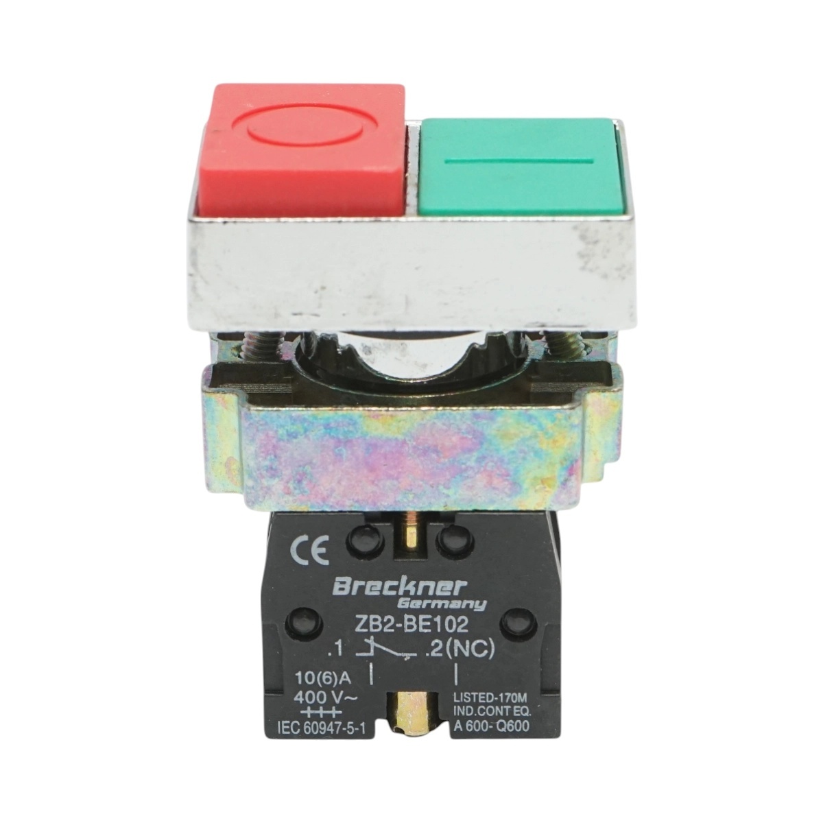 bloc masura monofazat Buton comanda dublu convex 1NO+1NC, 400V/10A, LAY5 IP40 Breckner Germany, BRECKNER GERMANY, BK76450