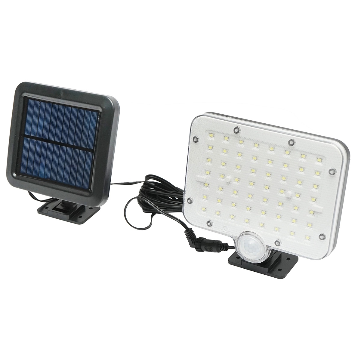 Lampa solara LED 250lm cu panou solar 1W/5.5V, baterie 3.7V/1.5 Ah, telecomanda, cablu 5m si senzor miscare IP44, Cod: BK69953, Brand: BRECKNER