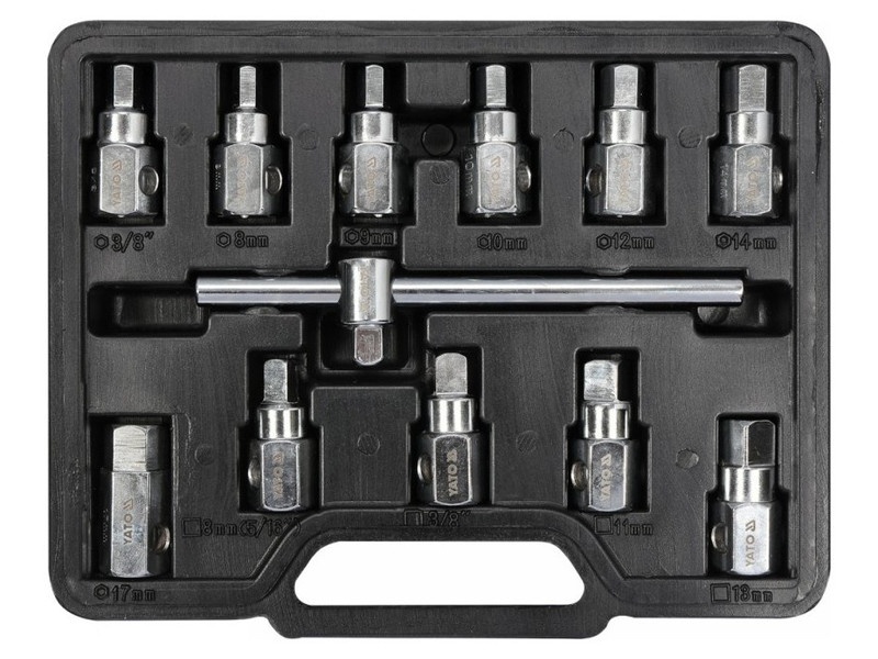 polistiren expandat 8 cm YATO Set de chei de scurgere a uleiului 12 piese 8-13 mm, 8-17 mm 3/8"