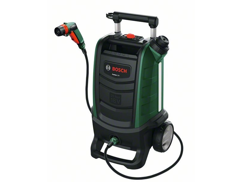 mașini de spălat profesionale second hand BOSCH Mașină de spălat cu presiune fără fir Fontus 18V 20 bar (1 x baterie 2,5 Ah + încărcător)