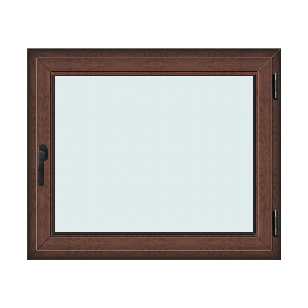 Fereastra 120x100cm, 1 canat, maro, nuc, dreapta si rabatare, Klass, 7cm, 6 camere, 2 garnituri