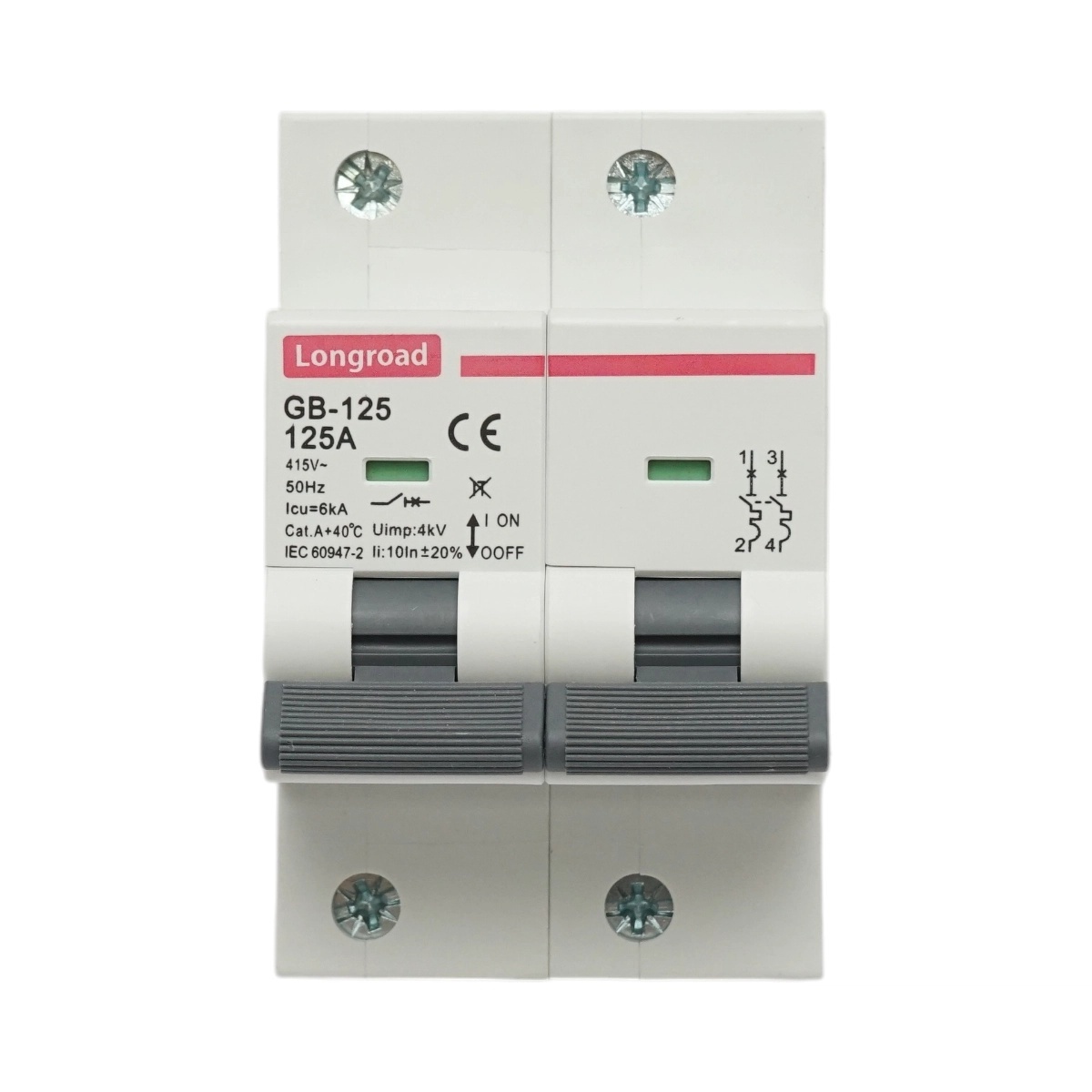 0 Siguranta automata intrerupator MCB 2P, 125A 415VAC, 6kA Longroad, BK79232