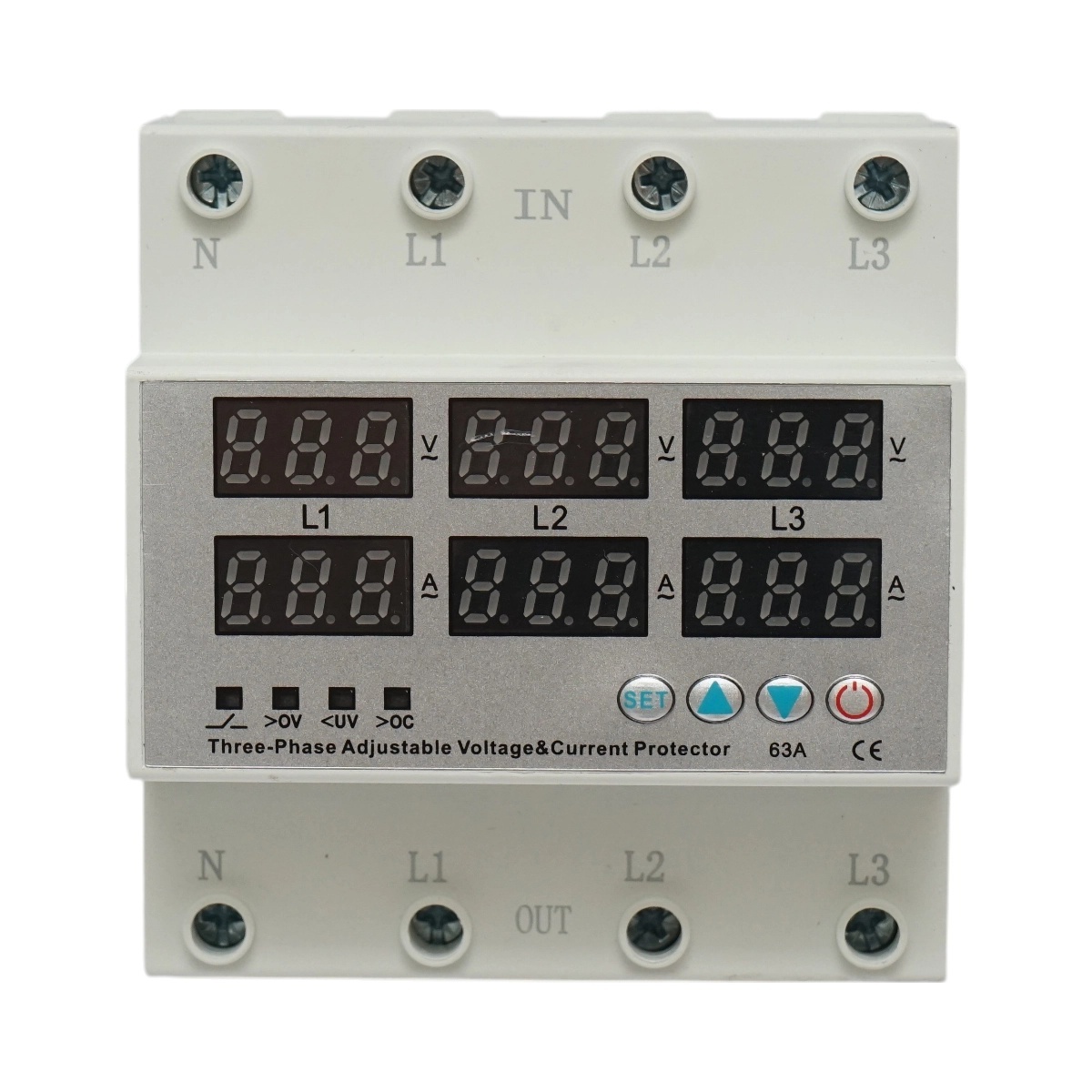 protectie supratensiune trifazic Releu digital siguranta 4P 63A 300V. trifazic pentru monitorizare si protectie subtensiune, supratensiune Suntree, SUNTREE, BK78006