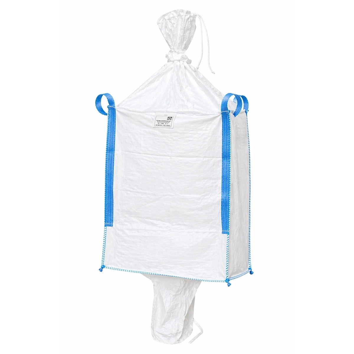 0 Sac big bag 95x95x140cm alb, capacitate 1000kg, tip U-Panel nelaminat, fusta incarcare, tub descarcare, DISUX11