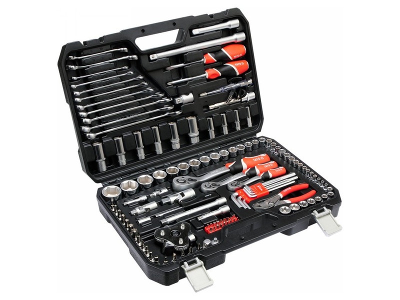 masina 8+1 Set de prize YATO 126 piese 1/4", 3/8", 1/2" CrV
