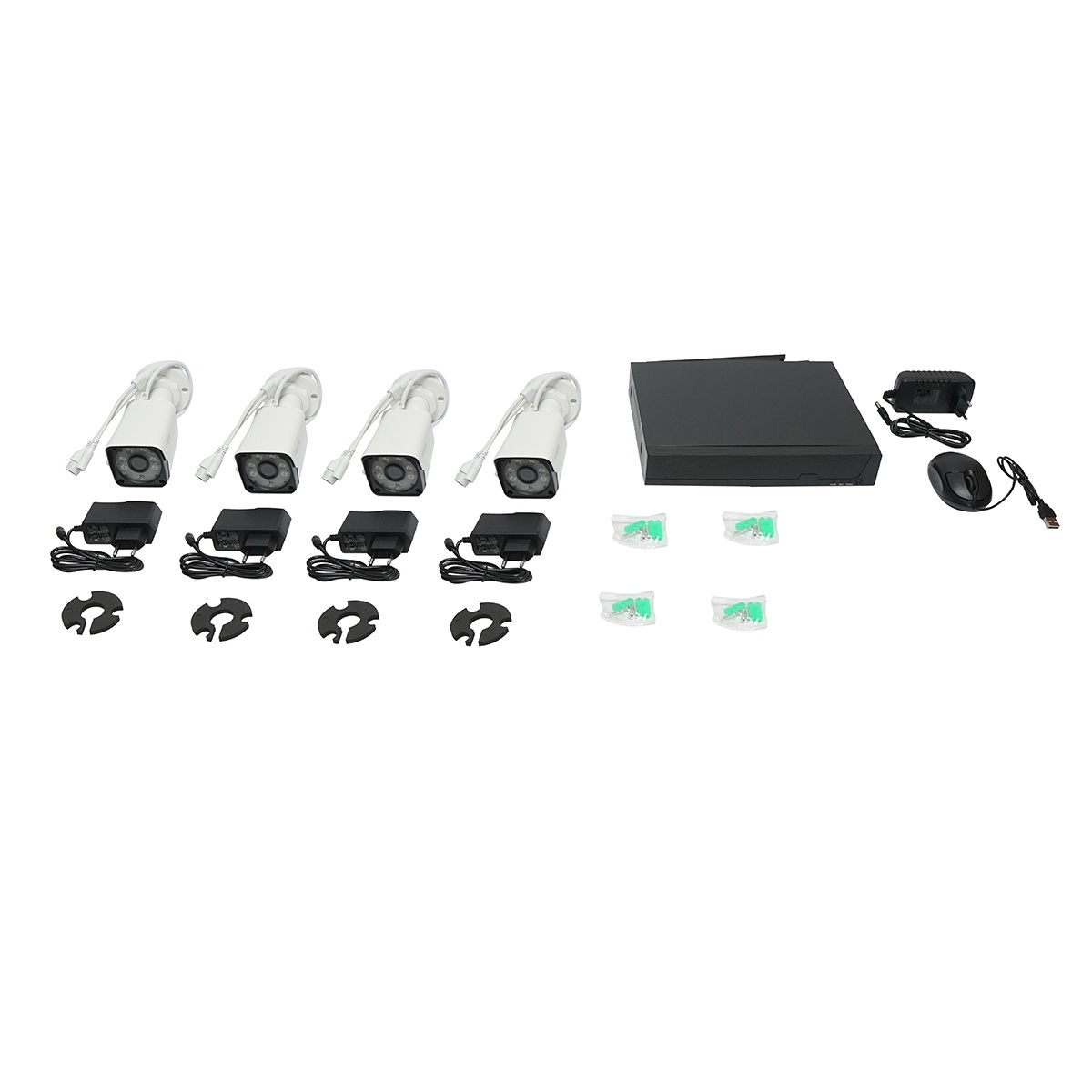 Sistem supraveghere 4 camere 3MP FHD, WIFI P2P, rotativa 360 PTZ cu senzor de miscare, alarma, night vision si aplicatie XMeye, Cod: DISTX77, Brand: