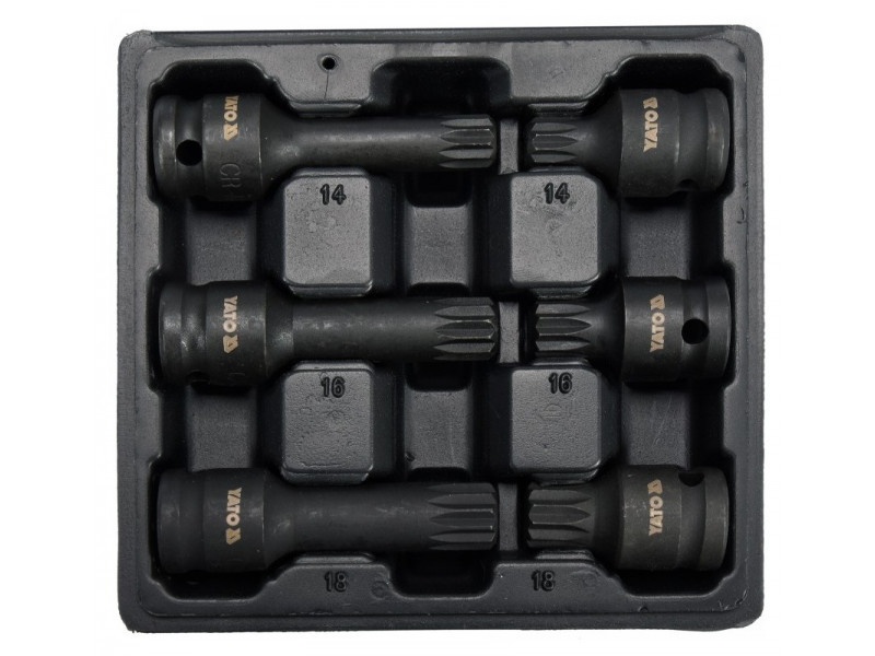 mașini în rate satu mare YATO Set de mufe pentru mașini 6 piese Spline 1/2" M14-M18 CrMo