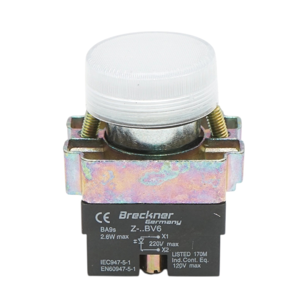 bloc masura monofazat Buton indicator LED alb 220V LAY5 Breckner Germany, BRECKNER GERMANY, BK76413