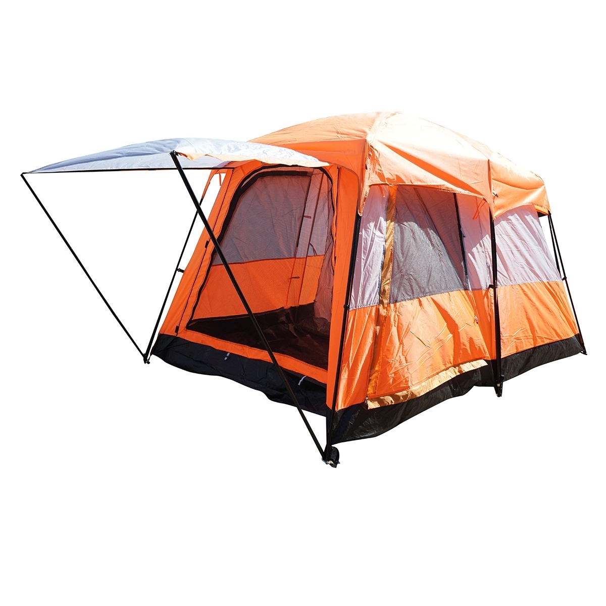 0 Cort camping 2-4 persoane cu terasa, impermeabil, protectie UV si plasa anti-insecte 330x210x180cm, BK76204