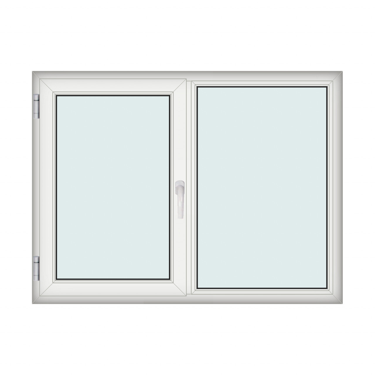 Fereastra 160x120cm, 2 canate, alb, stanga si rabatare, Klass, 7cm, 6 camere, 2 garnituri
