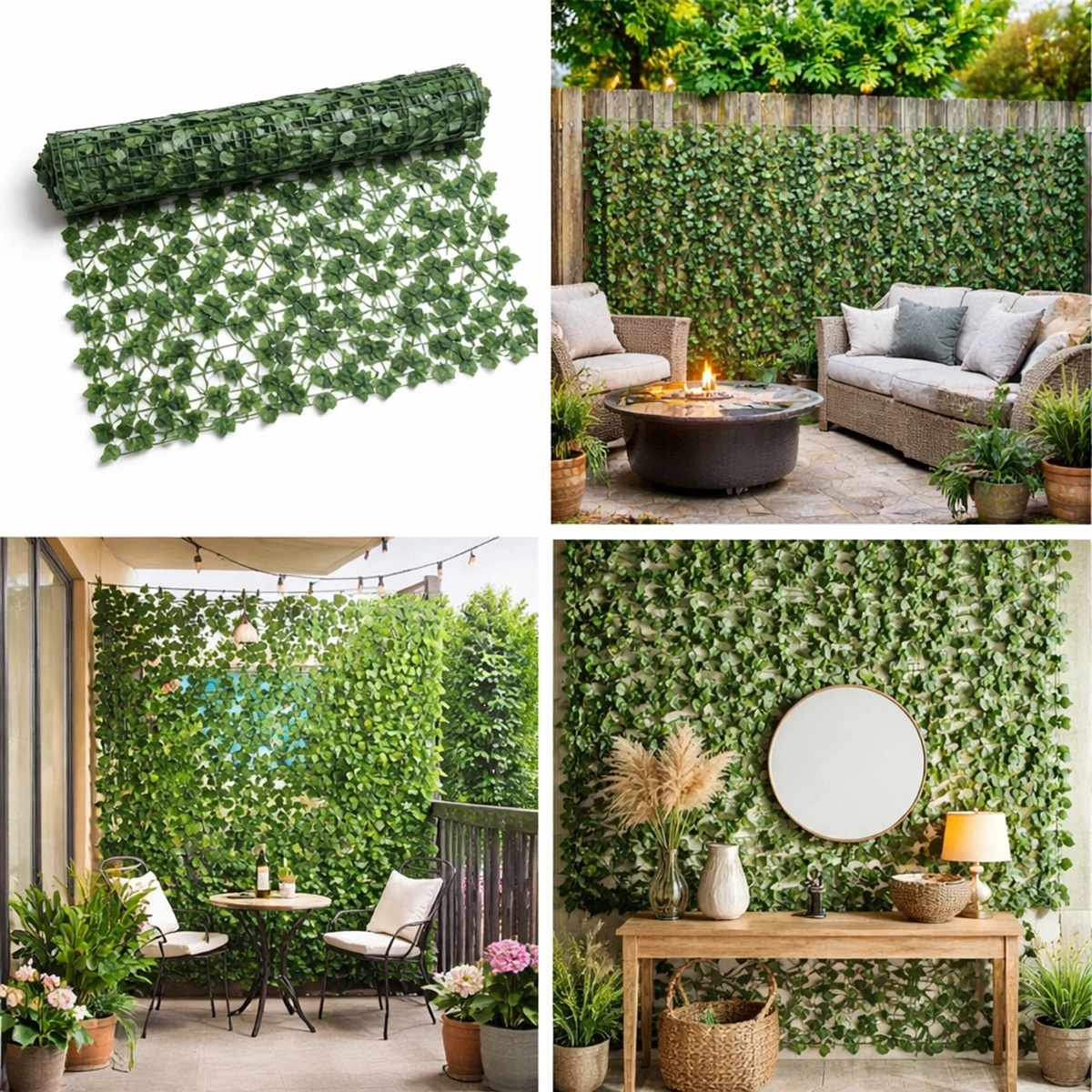 0 Gard viu artificial verde decorativ cu frunze iedera 300x100cm, BK99236