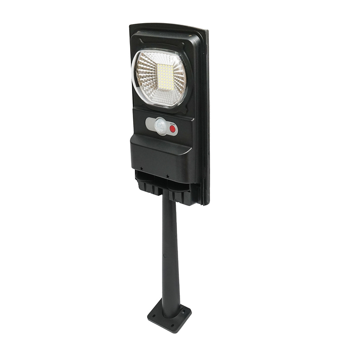 Lampa solara LED iluminat stradal 100W, 6500K, IP65 cu panou solar senzor de miscare telecomanda si prindere pe stalp, Cod: BK69853 Echivalență:
